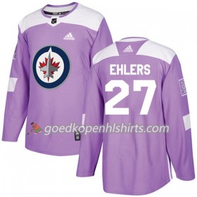 Winnipeg Jets Nikolaj Ehlers 27 Adidas 2017-2018 Purper Fights Cancer Practice Authentic Shirt - Mannen